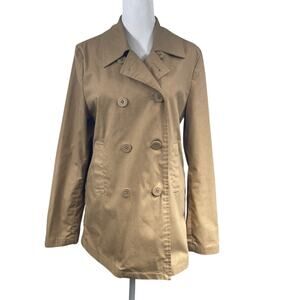 VTG Old Navy Beige Khaki Pea Coat Rain Jacket Women Sz S Y2K Academia Cottage